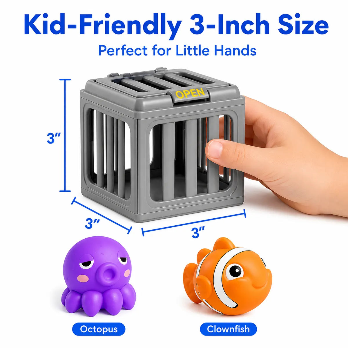 Ocean Rescue Set 💦 👑 Ocean Animal Pool Diving Toy Set - Toss, Dive, Press & Rescue
