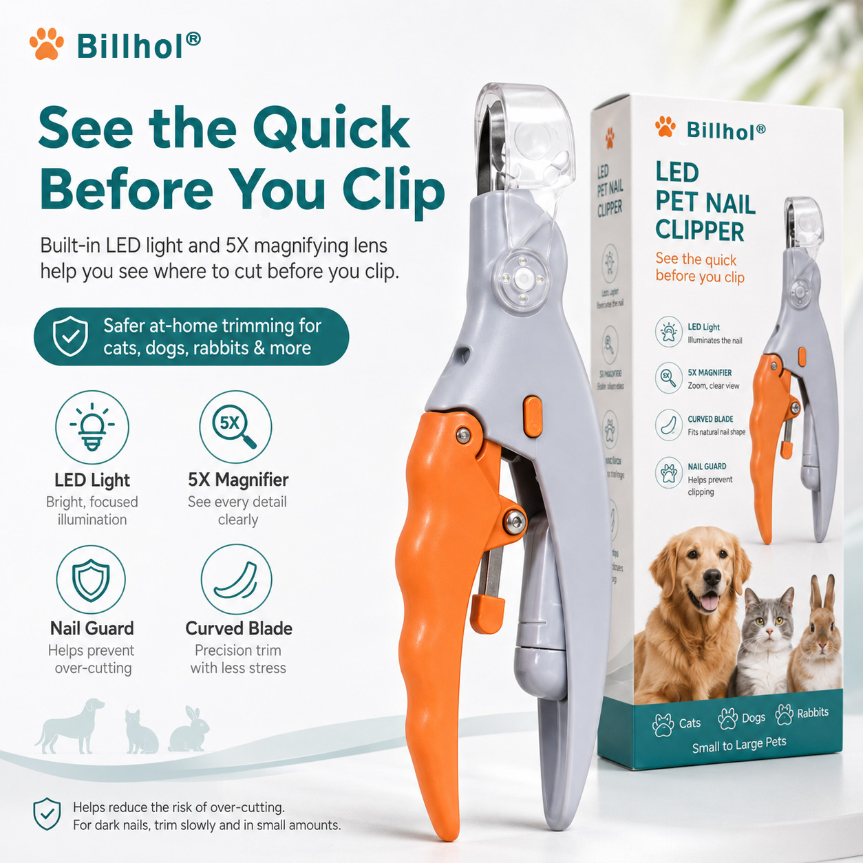🐶Billhol® LED Pet Nail Clipper paw clip The LED Nail Clipper That Helps You See Before You Cut