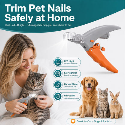 🐶Billhol® LED Pet Nail Clipper paw clip The LED Nail Clipper That Helps You See Before You Cut